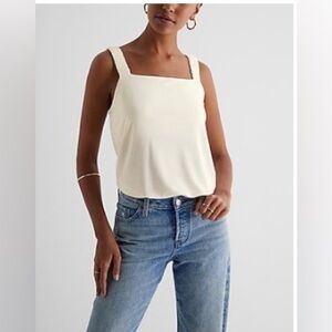 EXPRESS Square Neck Elastic Strap Bodysuit